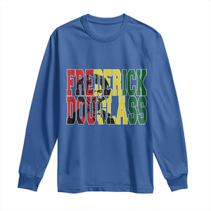 Frederick Douglass Long Sleeve Shirt Pan African Flag Black History Month TS14 Royal Blue Print Your Wear