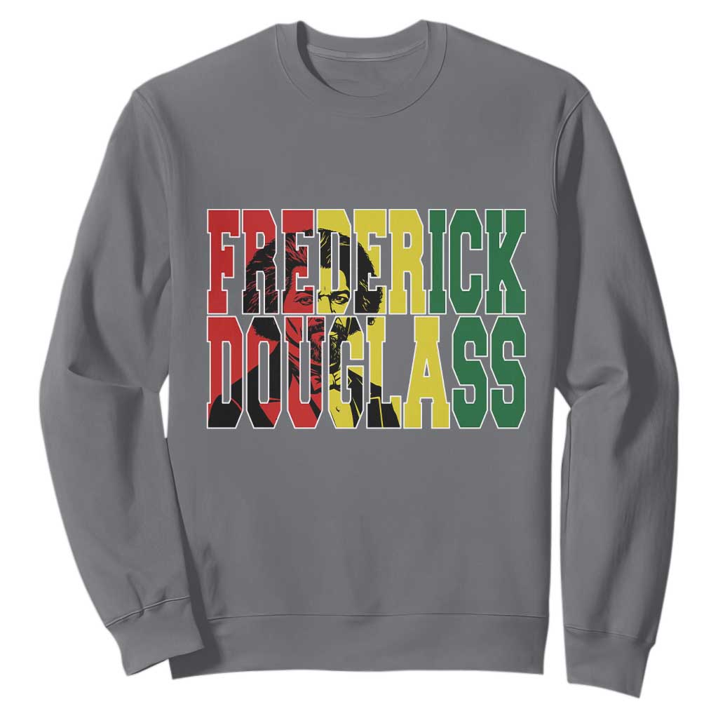 Frederick Douglass Sweatshirt Pan African Flag Black History Month TS14 Charcoal Print Your Wear
