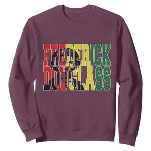 Frederick Douglass Sweatshirt Pan African Flag Black History Month TS14 Maroon Print Your Wear