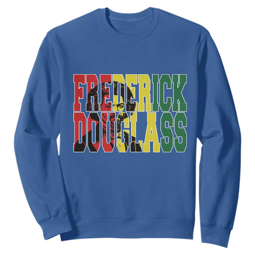 Frederick Douglass Sweatshirt Pan African Flag Black History Month TS14 Royal Blue Print Your Wear