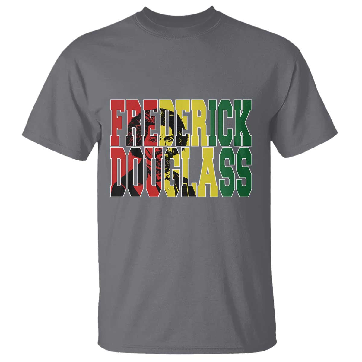 Frederick Douglass T Shirt Pan African Flag Black History Month TS14 Charcoal Print Your Wear