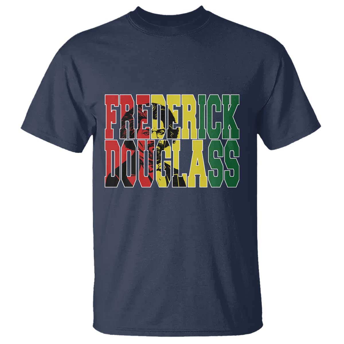Frederick Douglass T Shirt Pan African Flag Black History Month TS14 Navy Print Your Wear