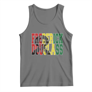 Frederick Douglass Tank Top Pan African Flag Black History Month TS14 Black Heather Print Your Wear