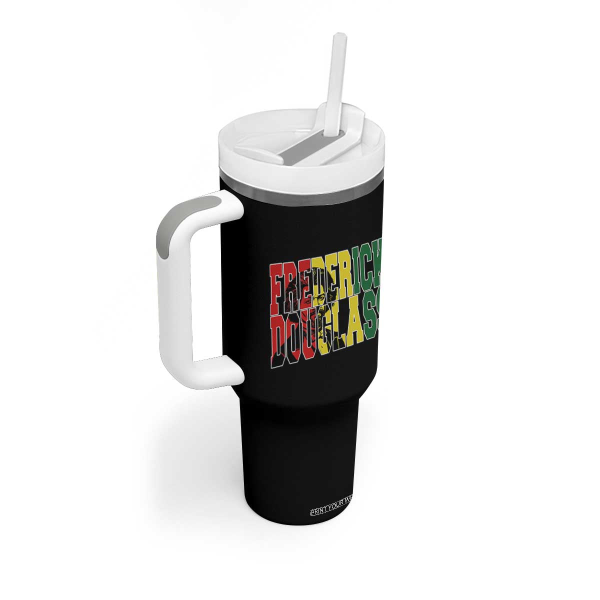 Frederick Douglass Tumbler With Handle Pan African Flag Black History Month TS14 Print Your Wear