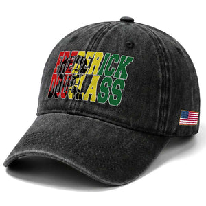 Frederick Douglass Washed Cotton Baseball Cap Pan African Flag Black History Month TS14 Print Your Wear