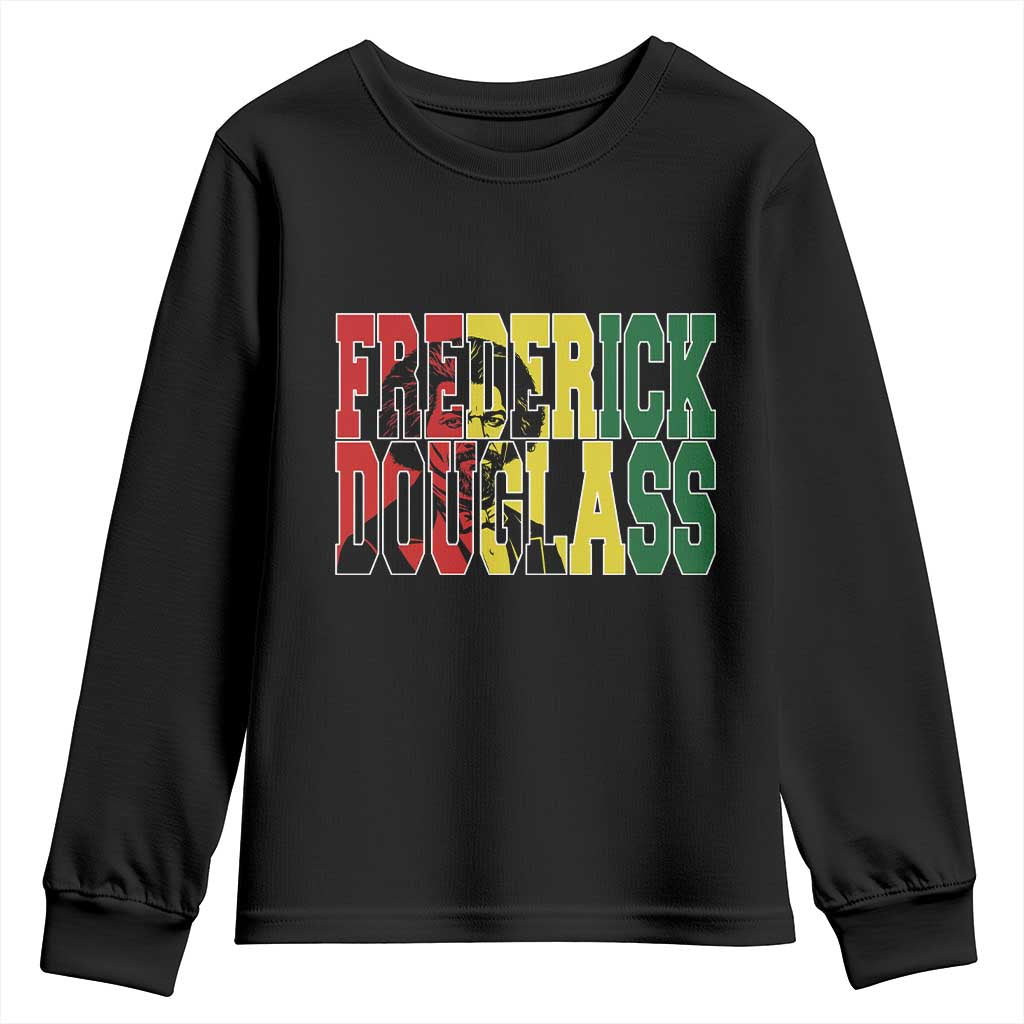 Frederick Douglass Youth Sweatshirt Pan African Flag Black History Month TS14 Black Print Your Wear
