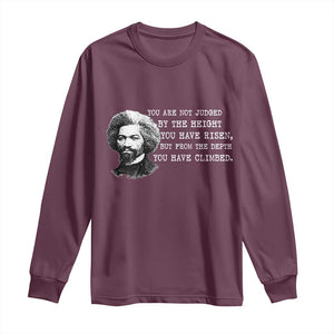 Frederick Douglass Quote Long Sleeve Shirt Black History Month TS14 Maroon Print Your Wear