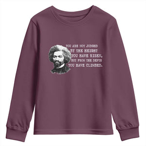 Frederick Douglass Quote Youth Sweatshirt Black History Month TS14 Maroon Print Your Wear