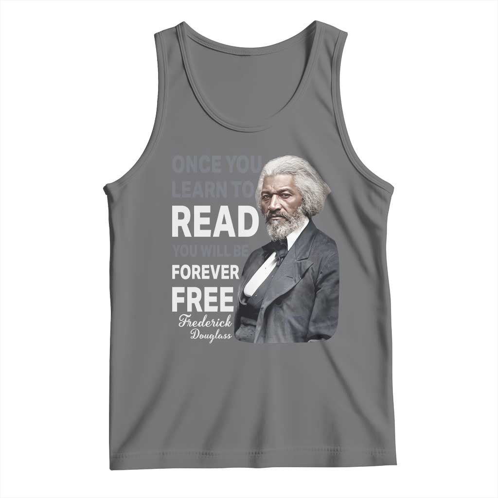 Frederick Douglass Freedom Quote Tank Top Once You Learn to Read TS14 Black Heather Print Your Wear
