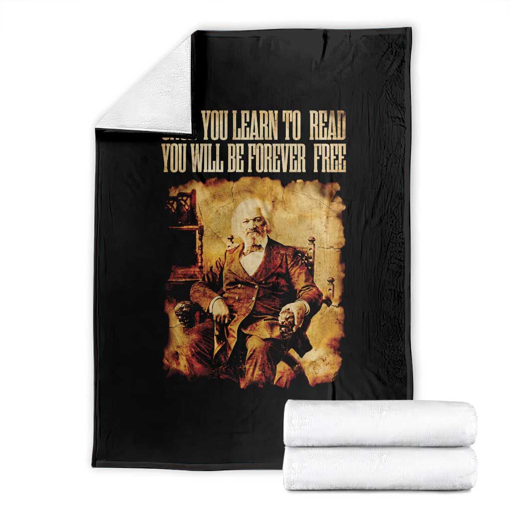 Frederick Douglass Quote Throw Blanket Once You Learn to Read TS14 Black Print Your Wear
