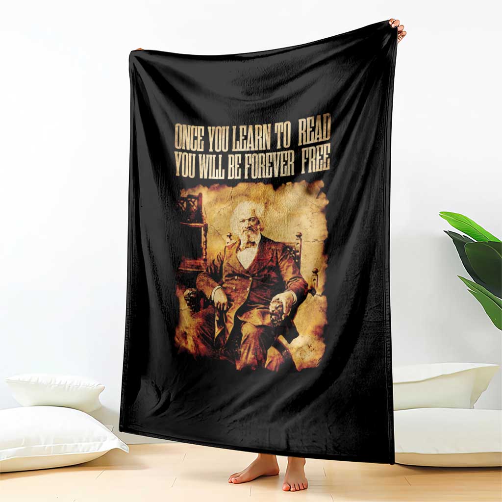 Frederick Douglass Quote Throw Blanket Once You Learn to Read TS14 Print Your Wear