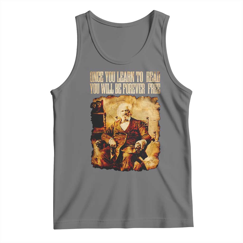 Frederick Douglass Quote Tank Top Once You Learn to Read TS14 Black Heather Print Your Wear