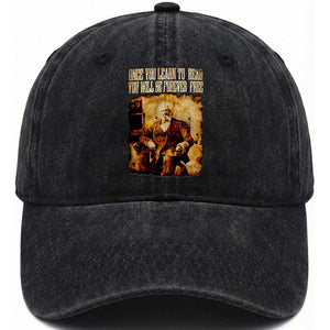 Frederick Douglass Quote Washed Cotton Baseball Cap Once You Learn to Read TS14 Washed Cap Universal Fit Black Print Your Wear