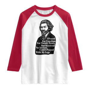 Frederick Douglass Inspirational Quote Raglan Shirt Black History Month TS14 White Red Print Your Wear