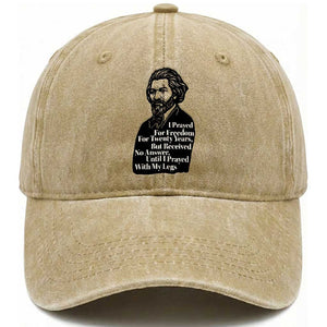 Frederick Douglass Inspirational Quote Washed Cotton Baseball Cap Black History Month TS14 Washed Cap Universal Fit Khaki Print Your Wear