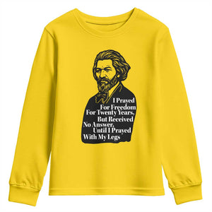 Frederick Douglass Inspirational Quote Youth Sweatshirt Black History Month TS14 Daisy Print Your Wear