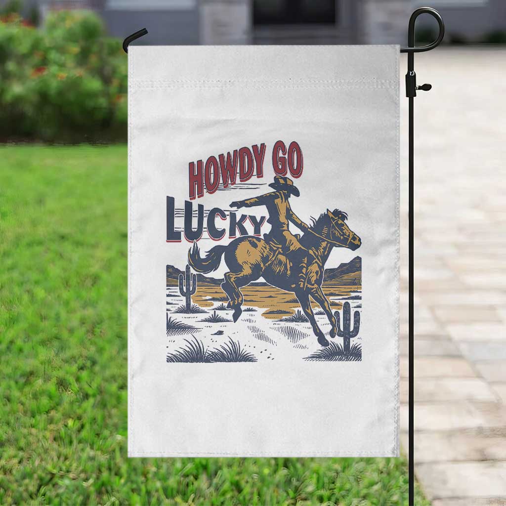 Howdy Go Lucky Garden Flag Funny Cowboy St Patrick's Day TS14 Print Your Wear