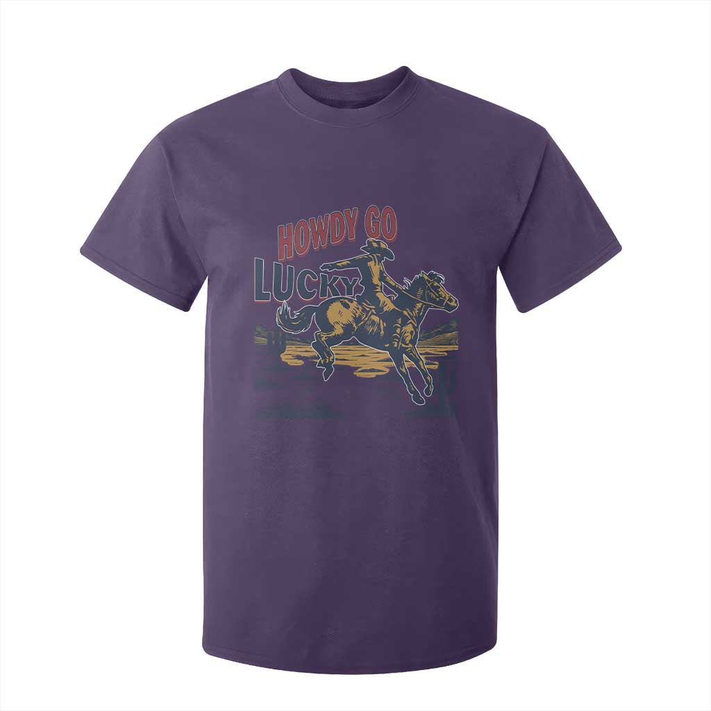 Howdy Go Lucky T Shirt For Kid Funny Cowboy St Patrick's Day TS14 Purple Print Your Wear