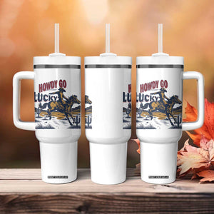 Howdy Go Lucky Tumbler With Handle Funny Cowboy St Patrick's Day TS14 Print Your Wear