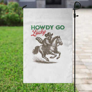 Howdy Go Lucky Garden Flag Cowboy Raccoon St Patrick's Day TS14 Print Your Wear