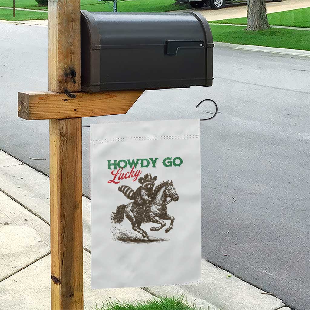 Howdy Go Lucky Garden Flag Cowboy Raccoon St Patrick's Day TS14 Print Your Wear