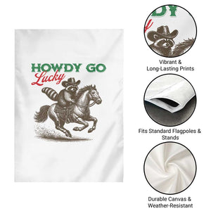 Howdy Go Lucky Garden Flag Cowboy Raccoon St Patrick's Day TS14 Print Your Wear