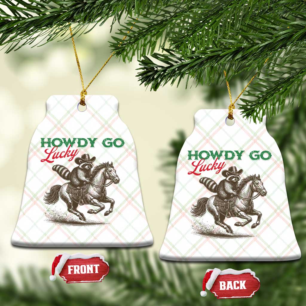 Howdy Go Lucky Ceramic Ornament Cowboy Raccoon St Patrick's Day TS14 Print Your Wear