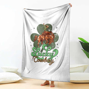 Lucky Cowboy Western Throw Blanket Funny St Patrick's Day TS14 Print Your Wear