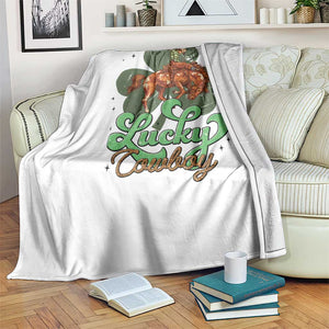 Lucky Cowboy Western Throw Blanket Funny St Patrick's Day TS14 Print Your Wear