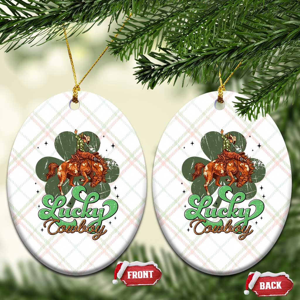 Lucky Cowboy Western Ceramic Ornament Funny St Patrick's Day TS14 Print Your Wear