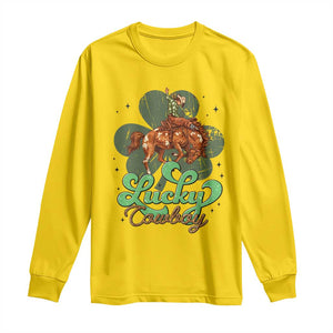 Lucky Cowboy Western Long Sleeve Shirt Funny St Patrick's Day TS14 Daisy Print Your Wear