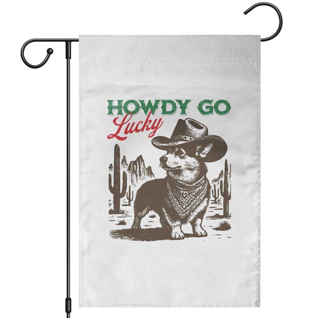 Howdy Go Lucky Garden Flag Funny Corgi St Patrick's Day TS14 White Print Your Wear