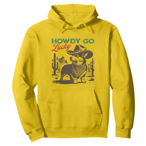 Howdy Go Lucky Hoodie Funny Corgi St Patrick's Day TS14 Daisy Print Your Wear