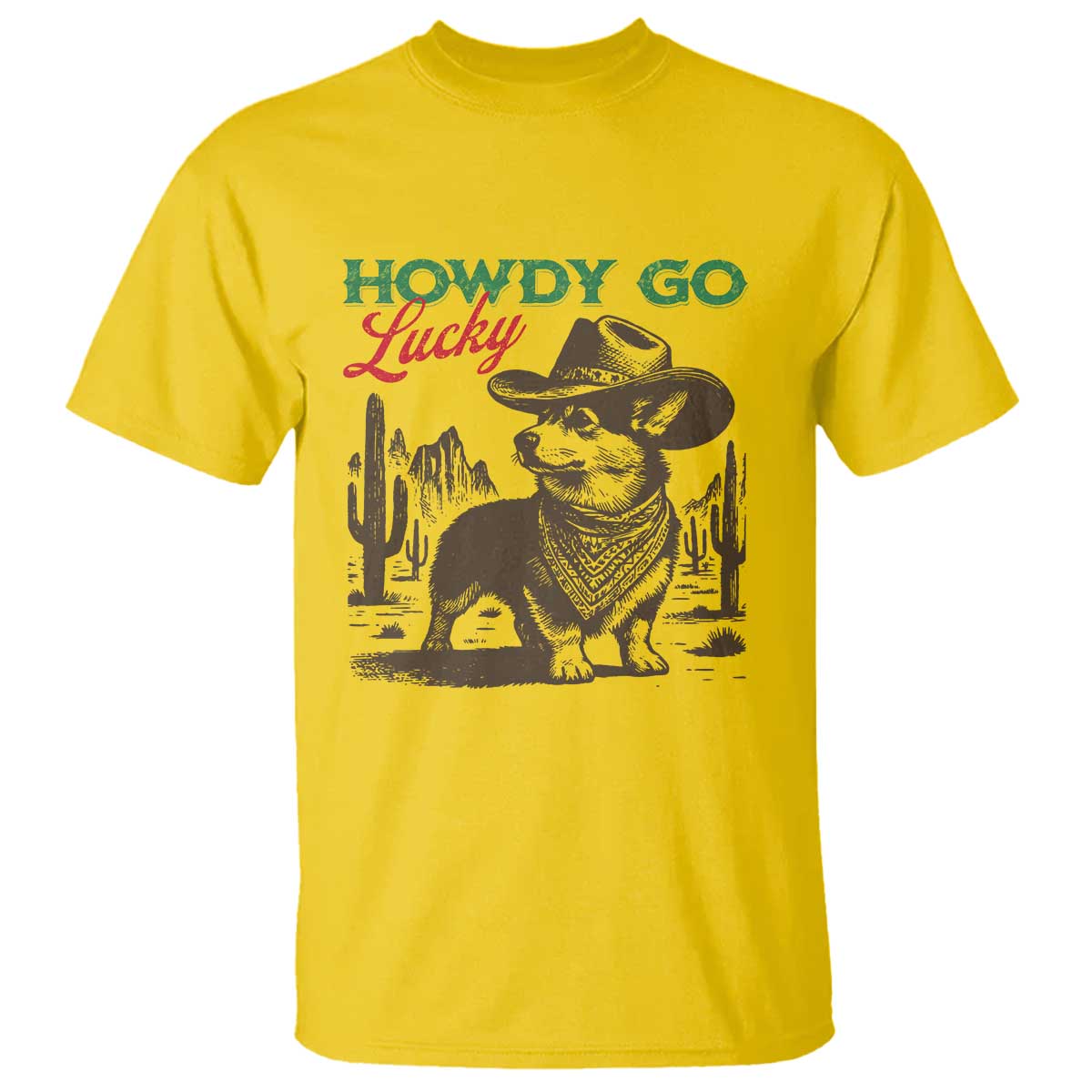 Howdy Go Lucky T Shirt Funny Corgi St Patrick's Day TS14 Daisy Print Your Wear