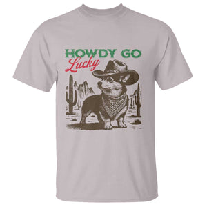 Howdy Go Lucky T Shirt Funny Corgi St Patrick's Day TS14 Ice Gray Print Your Wear