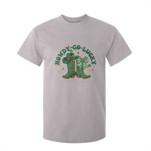 Howdy Go Lucky T Shirt For Kid Green Cowboy Boots St Patrick's Day TS14 Ice Gray Print Your Wear