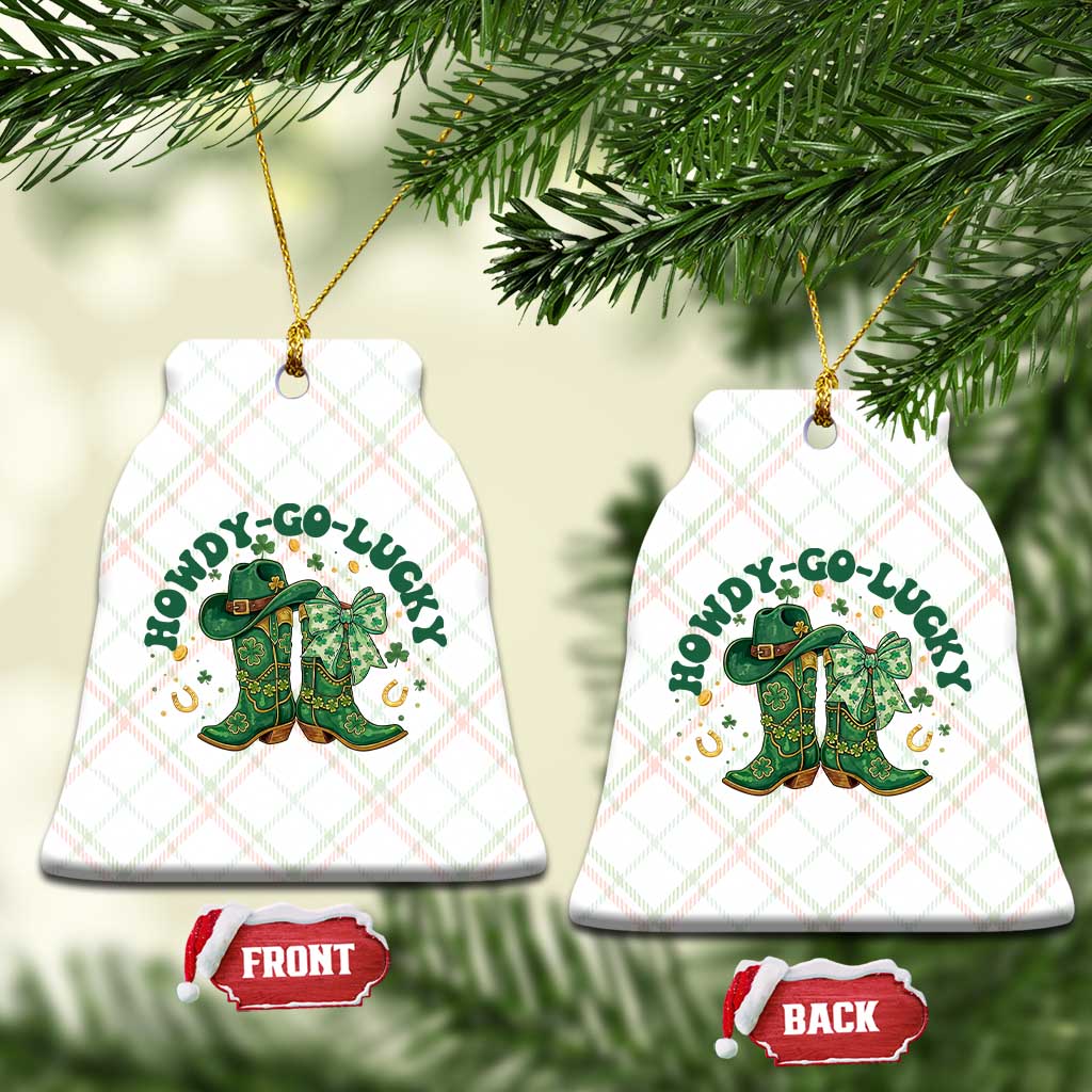 Howdy Go Lucky Ceramic Ornament Green Cowboy Boots St Patrick's Day TS14 Print Your Wear
