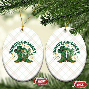Howdy Go Lucky Ceramic Ornament Green Cowboy Boots St Patrick's Day TS14 Print Your Wear
