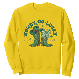 Howdy Go Lucky Sweatshirt Green Cowboy Boots St Patrick's Day TS14 Daisy Print Your Wear