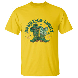Howdy Go Lucky T Shirt Green Cowboy Boots St Patrick's Day TS14 Daisy Print Your Wear