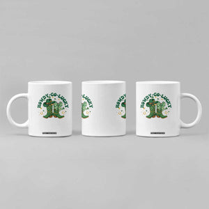 Howdy Go Lucky Coffee Mug Green Cowboy Boots St Patrick's Day TS14 Print Your Wear