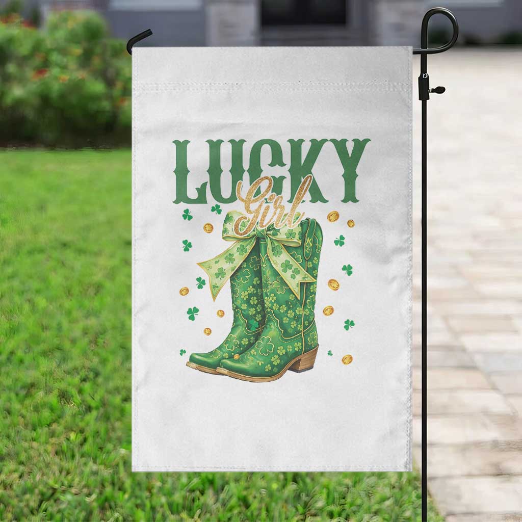 Cowboy St Patrick's Day Garden Flag Lucky Girl Boots TS14 Print Your Wear