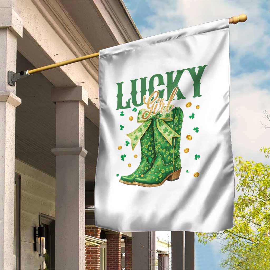 Cowboy St Patrick's Day Garden Flag Lucky Girl Boots TS14 Print Your Wear