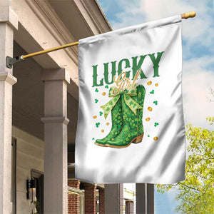 Cowboy St Patrick's Day Garden Flag Lucky Girl Boots TS14 Print Your Wear