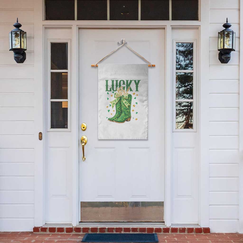 Cowboy St Patrick's Day Garden Flag Lucky Girl Boots TS14 Print Your Wear