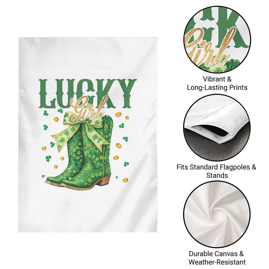 Cowboy St Patrick's Day Garden Flag Lucky Girl Boots TS14 Print Your Wear