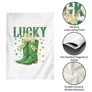 Cowboy St Patrick's Day Garden Flag Lucky Girl Boots TS14 Print Your Wear