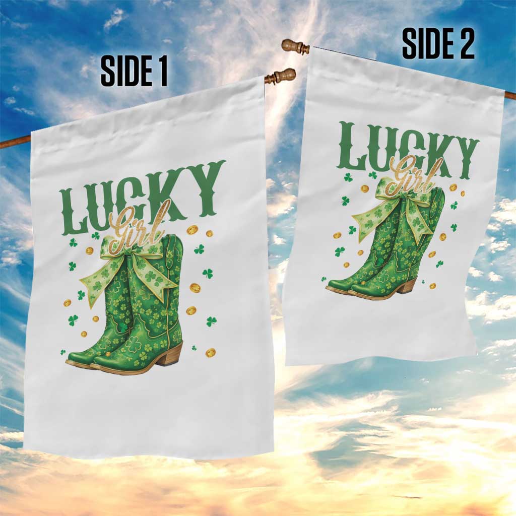Cowboy St Patrick's Day Garden Flag Lucky Girl Boots TS14 Print Your Wear