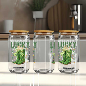 Cowboy St Patrick's Day Glass Can Lucky Girl Boots TS14 Print Your Wear