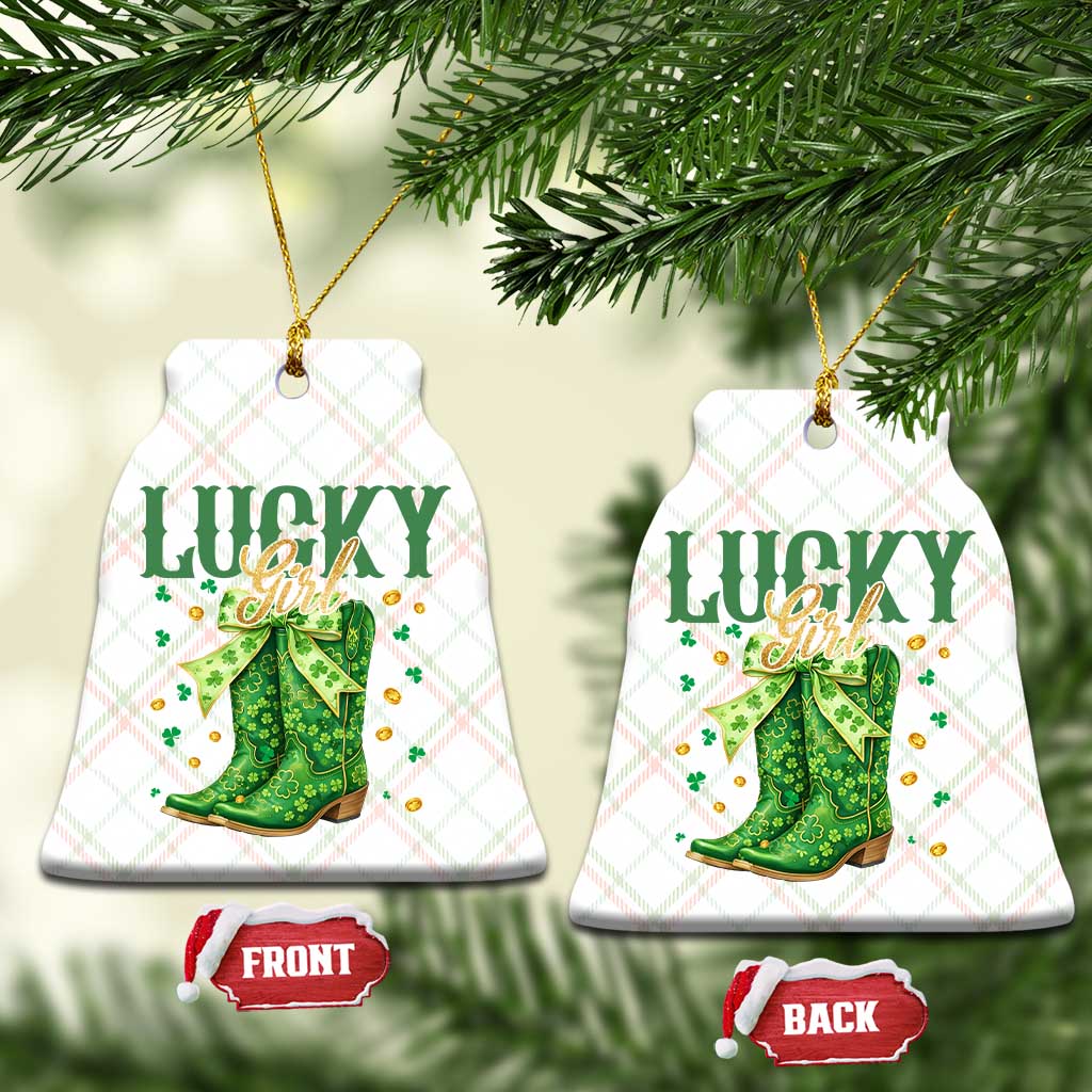 Cowboy St Patrick's Day Ceramic Ornament Lucky Girl Boots TS14 Print Your Wear